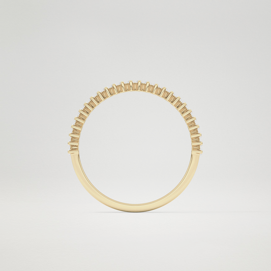 0.10 TCW Round Half Eternity Lab Grown Diamond Wedding Band