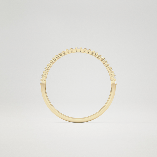 0.10 TCW Round Curved Lab Grown Diamond Wedding Band