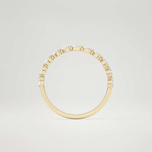0.17 TCW Pear Half Eternity Lab Grown Diamond Wedding Band