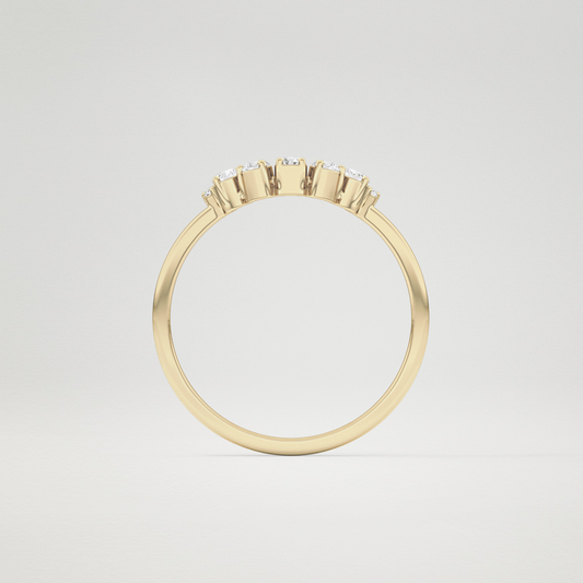 0.17 TCW Round Curved Lab Grown Diamond Wedding Band