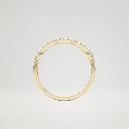 0.20 TCW Round Half Eternity Lab Grown Diamond Wedding Band