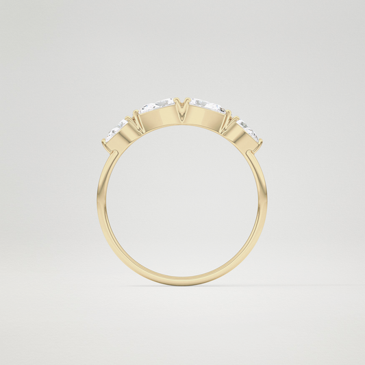 0.68 TCW Pear Half Eternity Lab Grown Diamond Wedding Band
