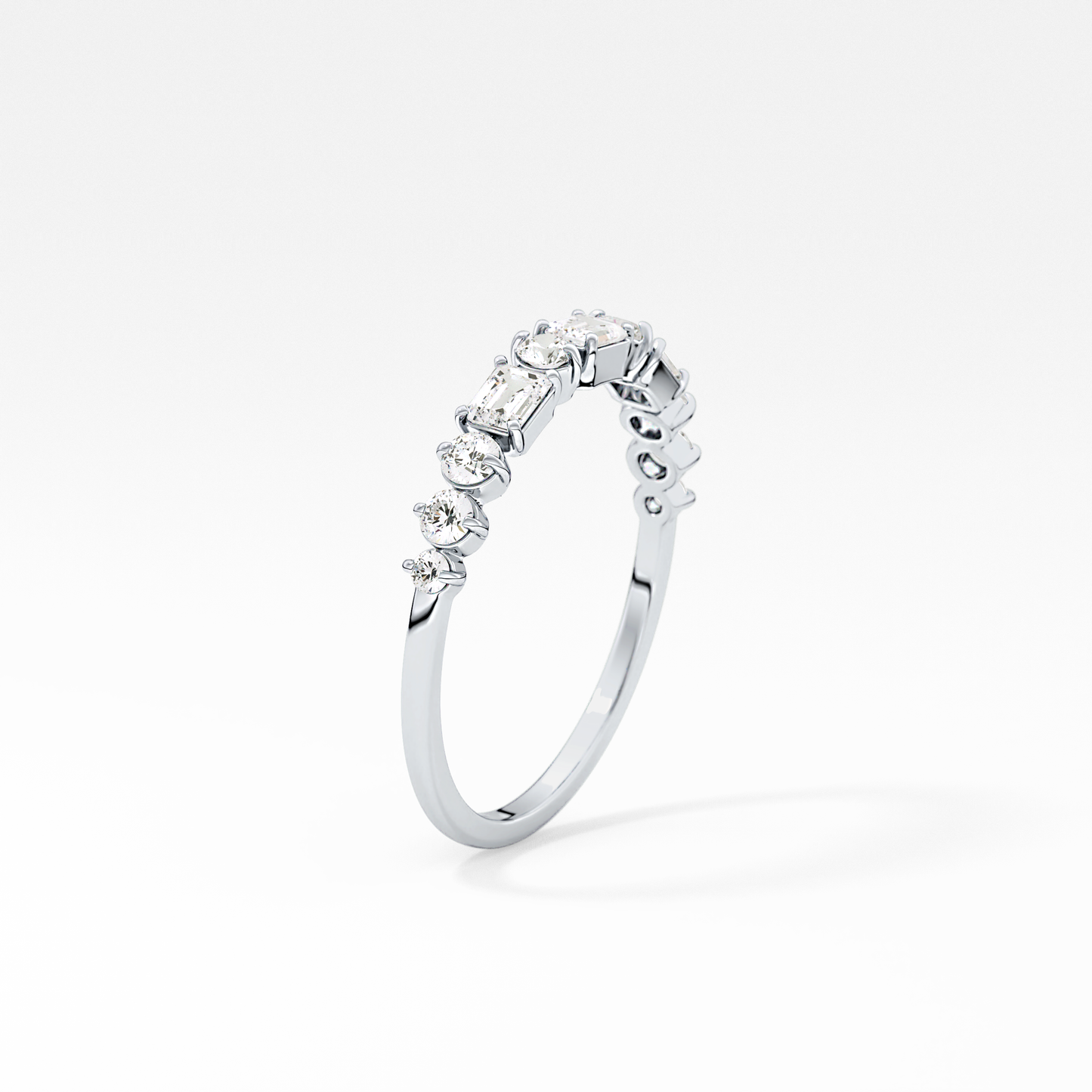Emerald Solitaire Lab Grown Diamond Engagement Ring