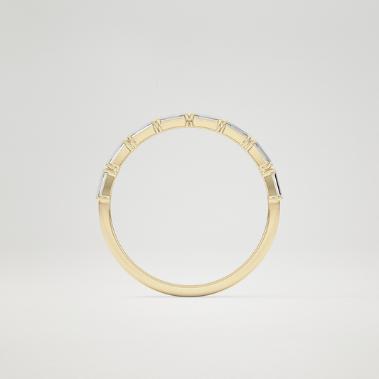 0.31 TCW Baguette Half Eternity Lab Grown Diamond Wedding Band