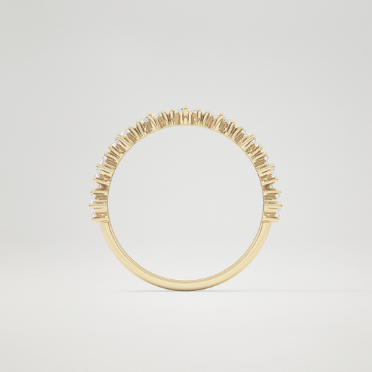 0.18 TCW Round Crown Lab Grown Diamond Wedding Band