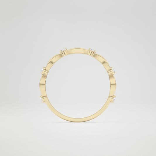 0.08 TCW Round Chain Set Lab Grown Diamond Wedding Band