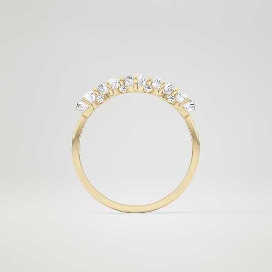 1.23 TCW Round Five Stone Lab Grown Diamond Wedding Band