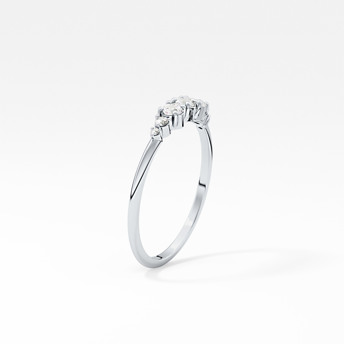 Emerald Solitaire Lab Grown Diamond Engagement Ring