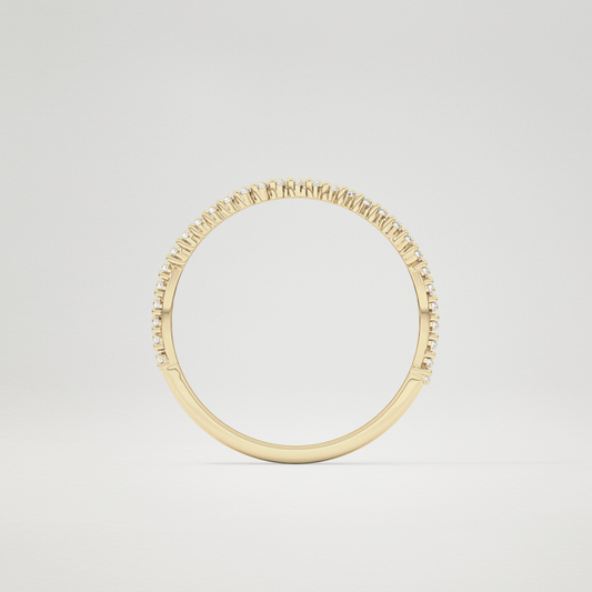 0.11 TCW Round Criss Cross Lab Grown Diamond Wedding Band