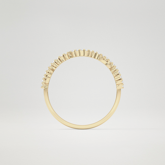 0.12 TCW Round Criss Cross Lab Grown Diamond Wedding Band