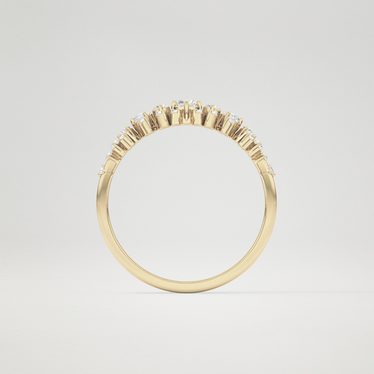 Round Cluster Lab Grown Diamond Wedding Band