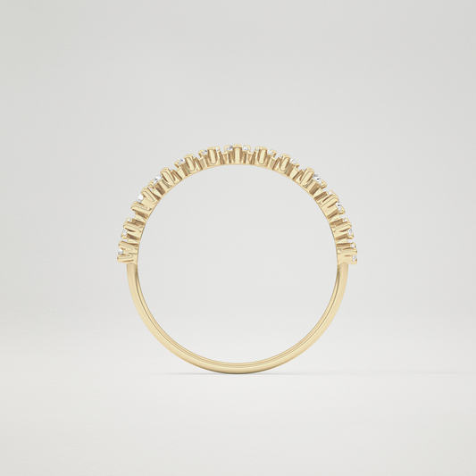 0.25 TCW Round Curved Lab Grown Diamond Wedding Band