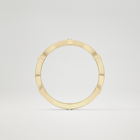 0.4 TCW Round Patterned Lab Grown Diamond Wedding Band