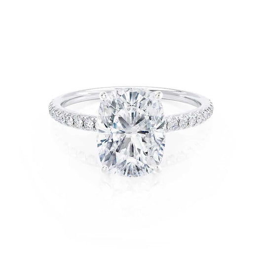 Elongated Cushion Pave Lab Grown Diamond Engagement Ring