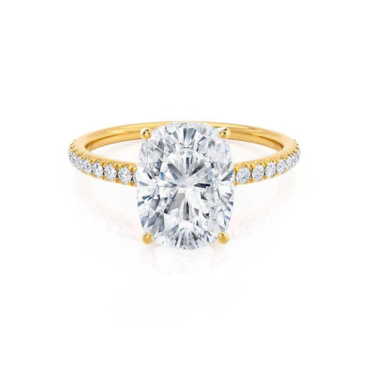 Elongated Cushion Pave Lab Grown Diamond Engagement Ring