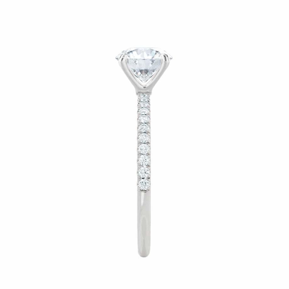 0.90 CT Oval Shaped Moissanite Solitaire Pave Setting Engagement Ring 3 0.90 CT Oval Shaped Moissanite Solitaire Pave Setting Engagement Ring 3