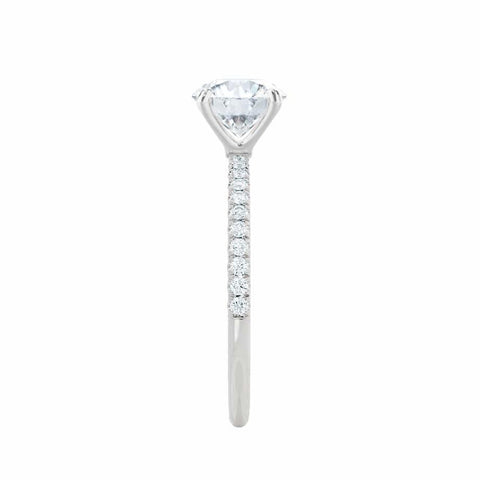 0.90 CT Oval Shaped Moissanite Solitaire Pave Setting Engagement Ring 3 0.90 CT Oval Shaped Moissanite Solitaire Pave Setting Engagement Ring 3