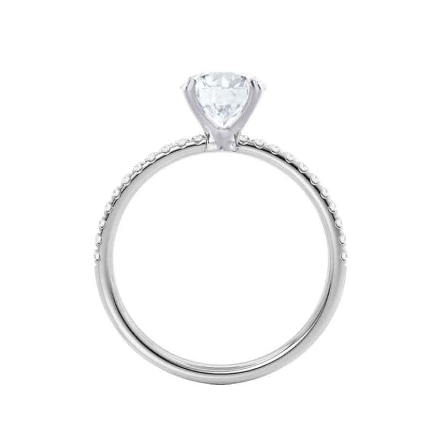 0.90 CT Oval Shaped Moissanite Solitaire Pave Setting Engagement Ring 4 0.90 CT Oval Shaped Moissanite Solitaire Pave Setting Engagement Ring 4