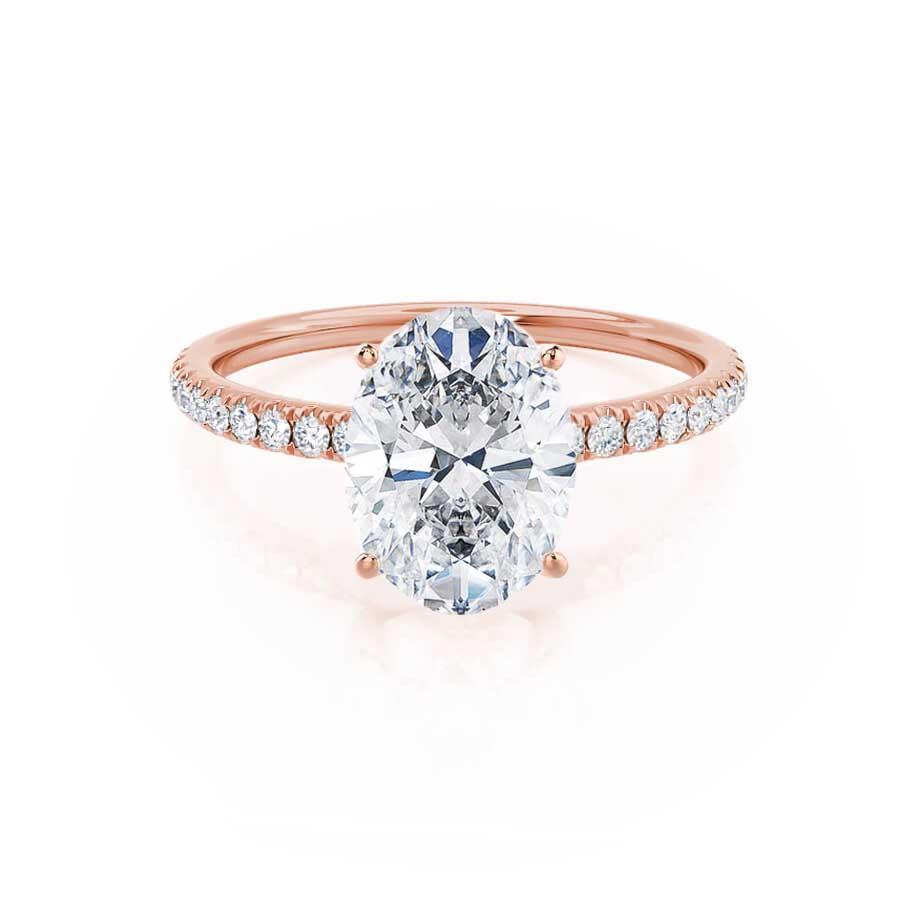 Oval Pave Lab Grown Diamond Engagement Ring