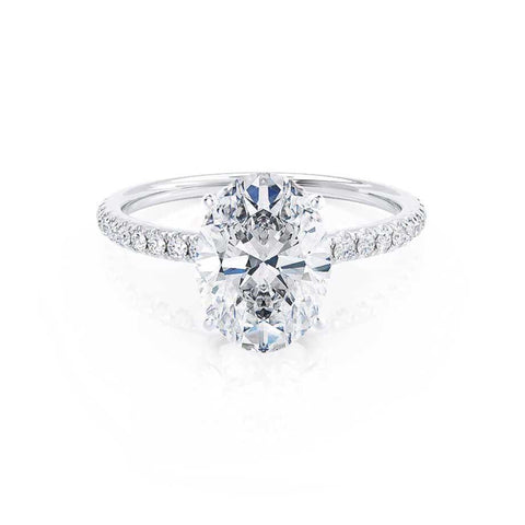 0.90 CT Oval Shaped Moissanite Solitaire Pave Setting Engagement Ring 5 0.90 CT Oval Shaped Moissanite Solitaire Pave Setting Engagement Ring 5