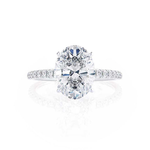 0.90 CT Oval Shaped Moissanite Solitaire Pave Setting Engagement Ring 6 0.90 CT Oval Shaped Moissanite Solitaire Pave Setting Engagement Ring 6