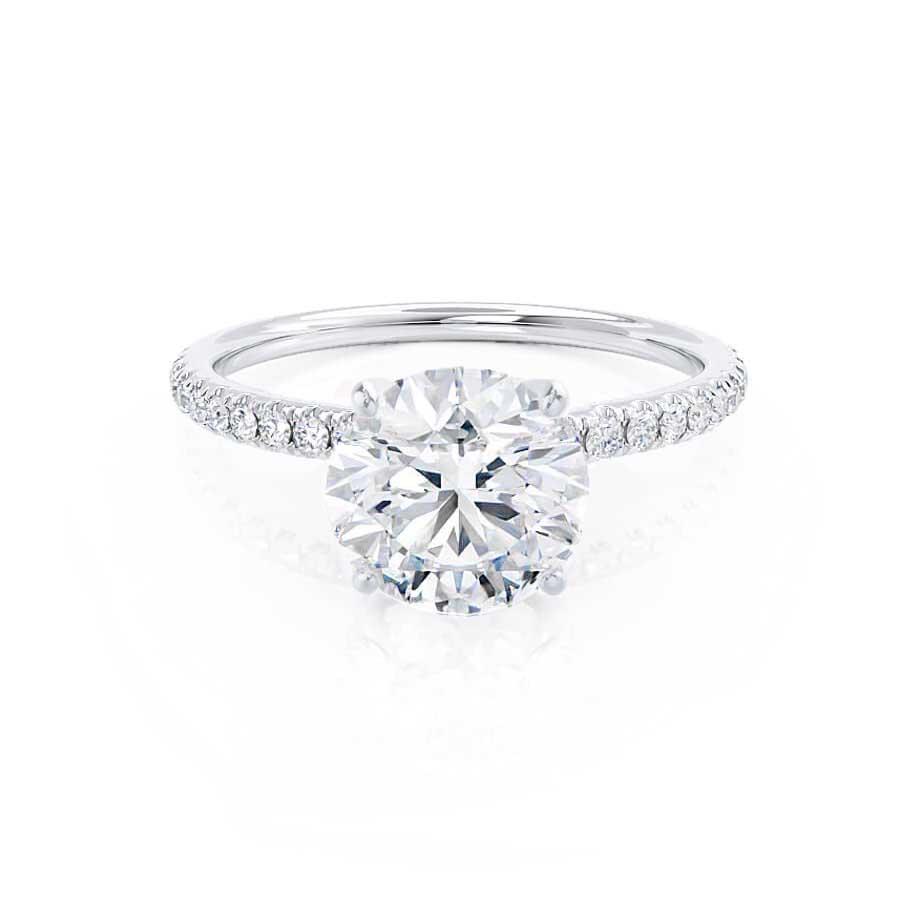Round Pave Lab Grown Diamond Engagement Ring