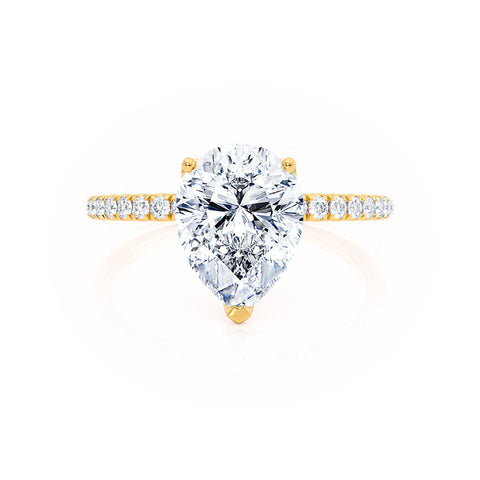 0.94 CT Pear Shaped Moissanite Solitaire Style Engagement Ring 3 0.94 CT Pear Shaped Moissanite Solitaire Style Engagement Ring 3