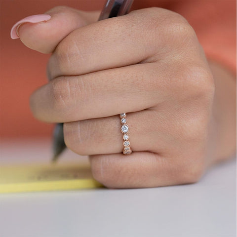 0.20 TCW Round Cut Full Eternity Moissanite Wedding Band 1 0.20 TCW Round Cut Full Eternity Moissanite Wedding Band 1