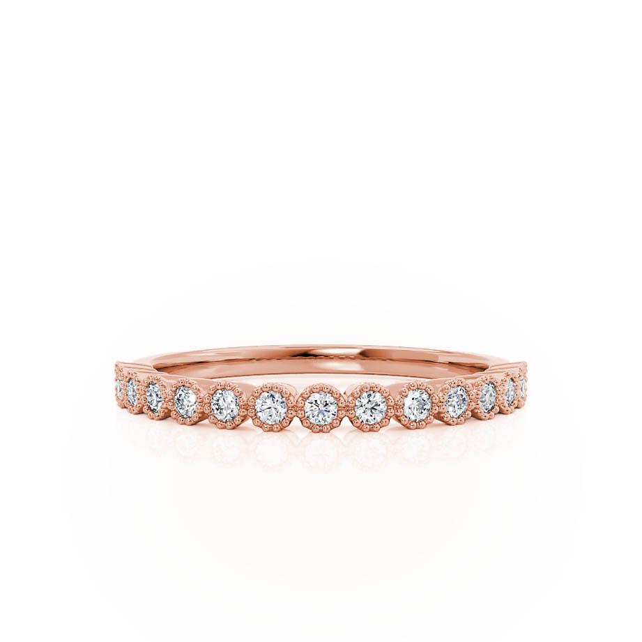 0.14 CT Round Shaped Moissanite Curved Style Wedding Band 1 0.14 CT Round Shaped Moissanite Curved Style Wedding Band 1