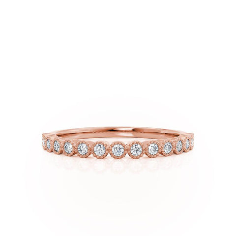 0.14 CT Round Shaped Moissanite Curved Style Wedding Band 1 0.14 CT Round Shaped Moissanite Curved Style Wedding Band 1