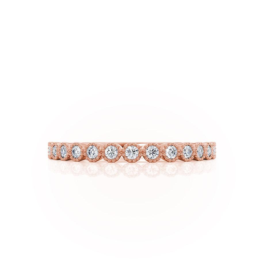 0.14 CT Round Shaped Moissanite Curved Style Wedding Band 2 0.14 CT Round Shaped Moissanite Curved Style Wedding Band 2