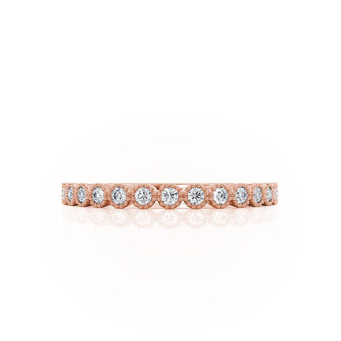 0.14 CT Round Shaped Moissanite Curved Style Wedding Band 2 0.14 CT Round Shaped Moissanite Curved Style Wedding Band 2