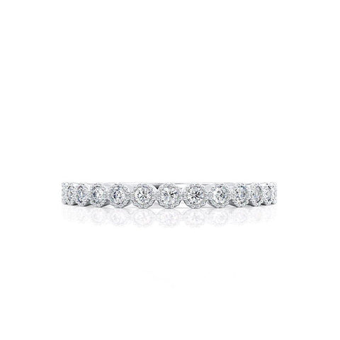 0.14 CT Round Shaped Moissanite Half Eternity Style Wedding Band 1 0.14 CT Round Shaped Moissanite Half Eternity Style Wedding Band 1
