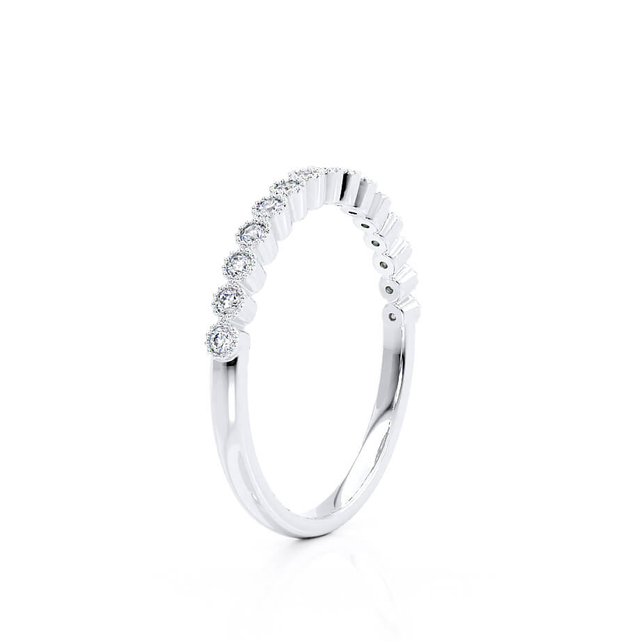 0.14 CT Round Shaped Moissanite Half Eternity Style Wedding Band 2 0.14 CT Round Shaped Moissanite Half Eternity Style Wedding Band 2