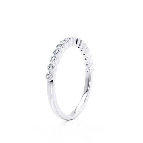 0.14 CT Round Shaped Moissanite Half Eternity Style Wedding Band 2 0.14 CT Round Shaped Moissanite Half Eternity Style Wedding Band 2