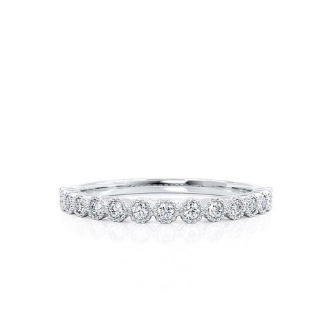0.14 CT Round Shaped Moissanite Half Eternity Style Wedding Band 3 0.14 CT Round Shaped Moissanite Half Eternity Style Wedding Band 3