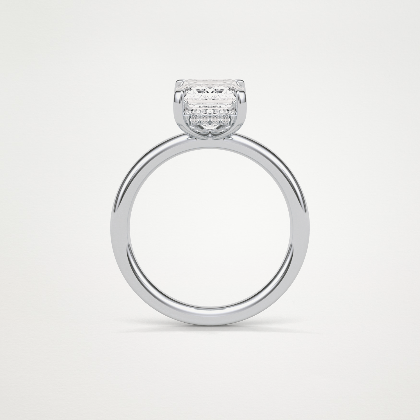 Emerald Solitaire Lab Grown Diamond Engagement Ring