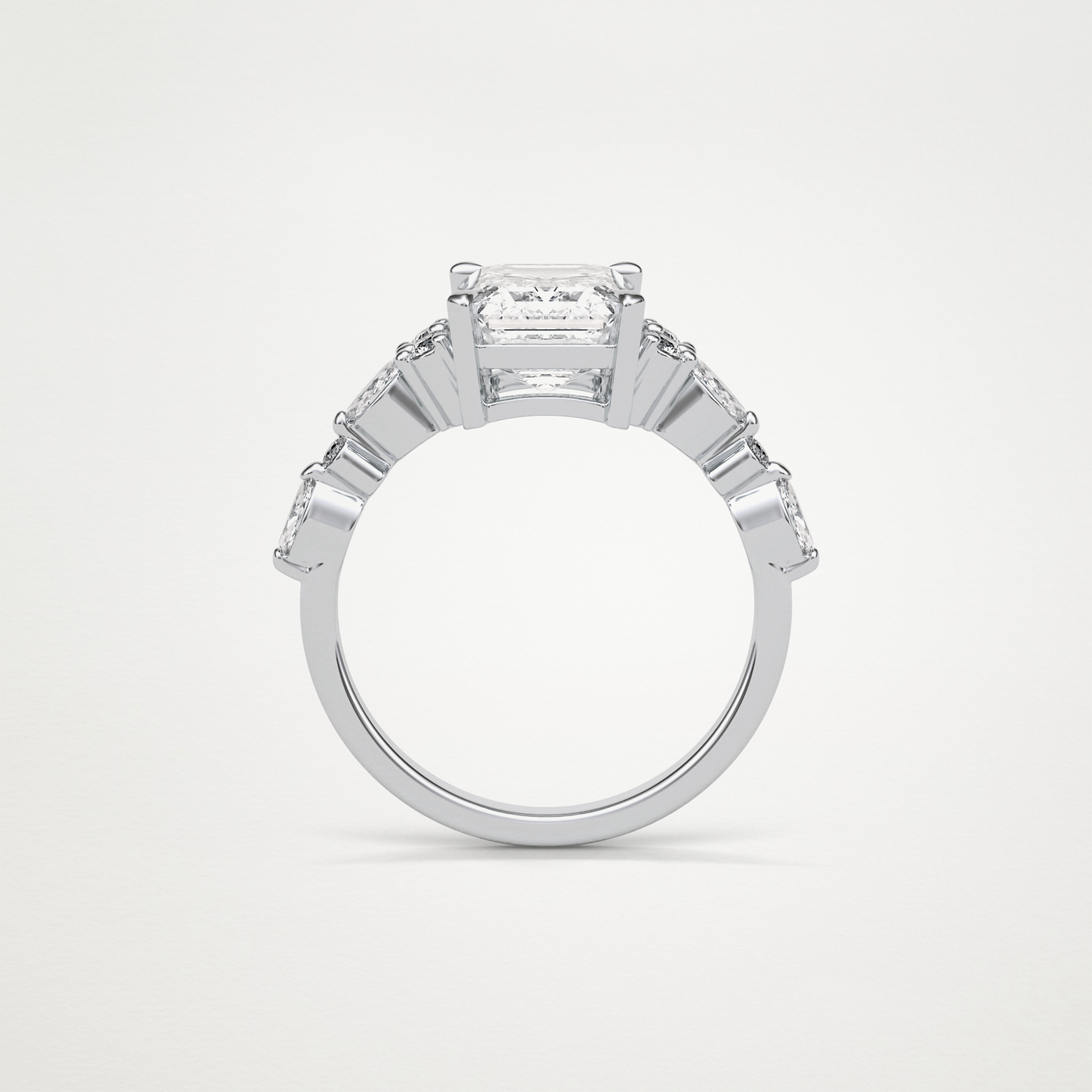 Emerald Cluster Lab Grown Diamond Engagement Ring