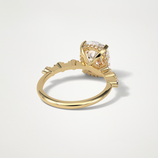 Cushion Dainty Pave Lab Grown Diamond Engagement Ring