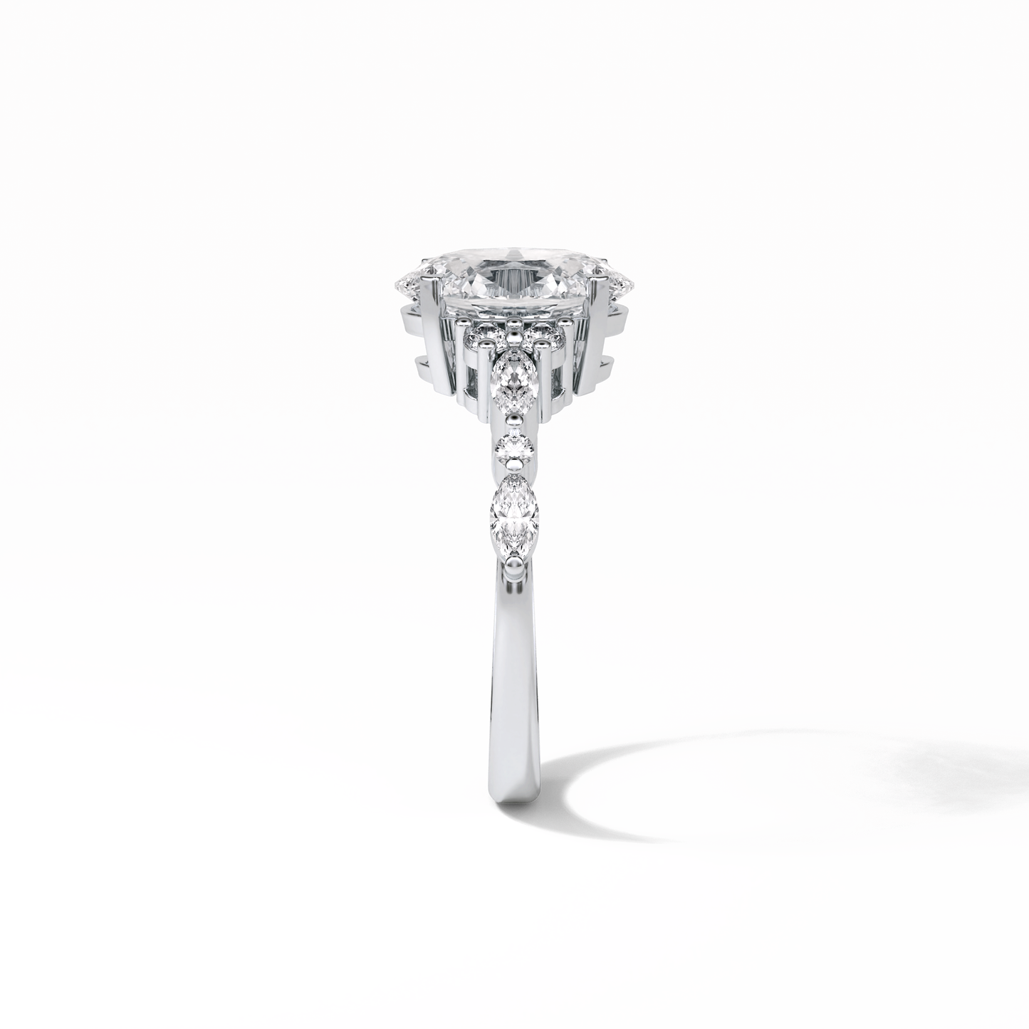 Oval Cluster Lab Grown Diamond Engagement Ring