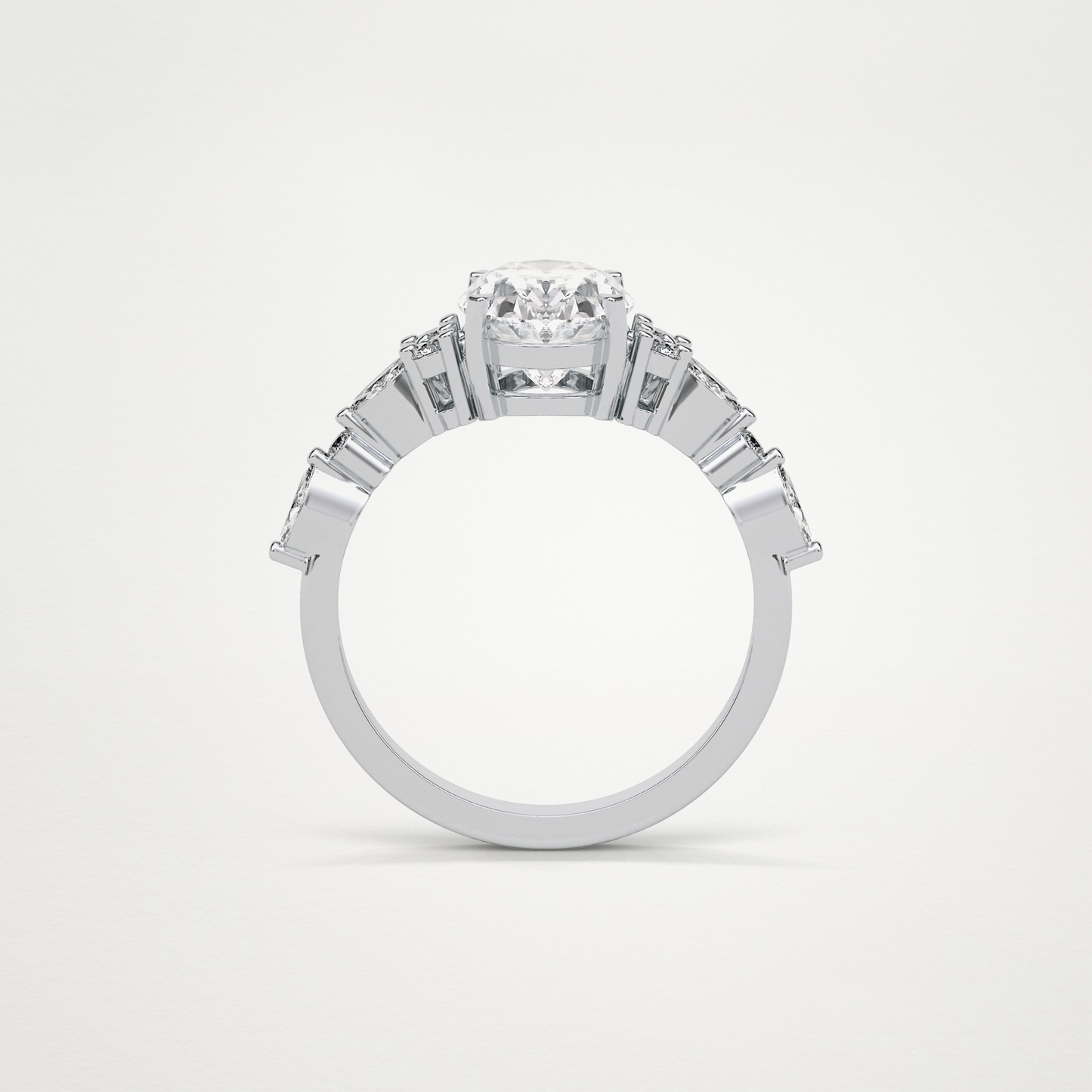 Oval Cluster Lab Grown Diamond Engagement Ring