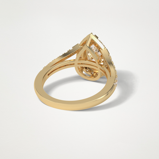 Oval Halo & Split Shank Lab Grown Diamond Engagement Ring