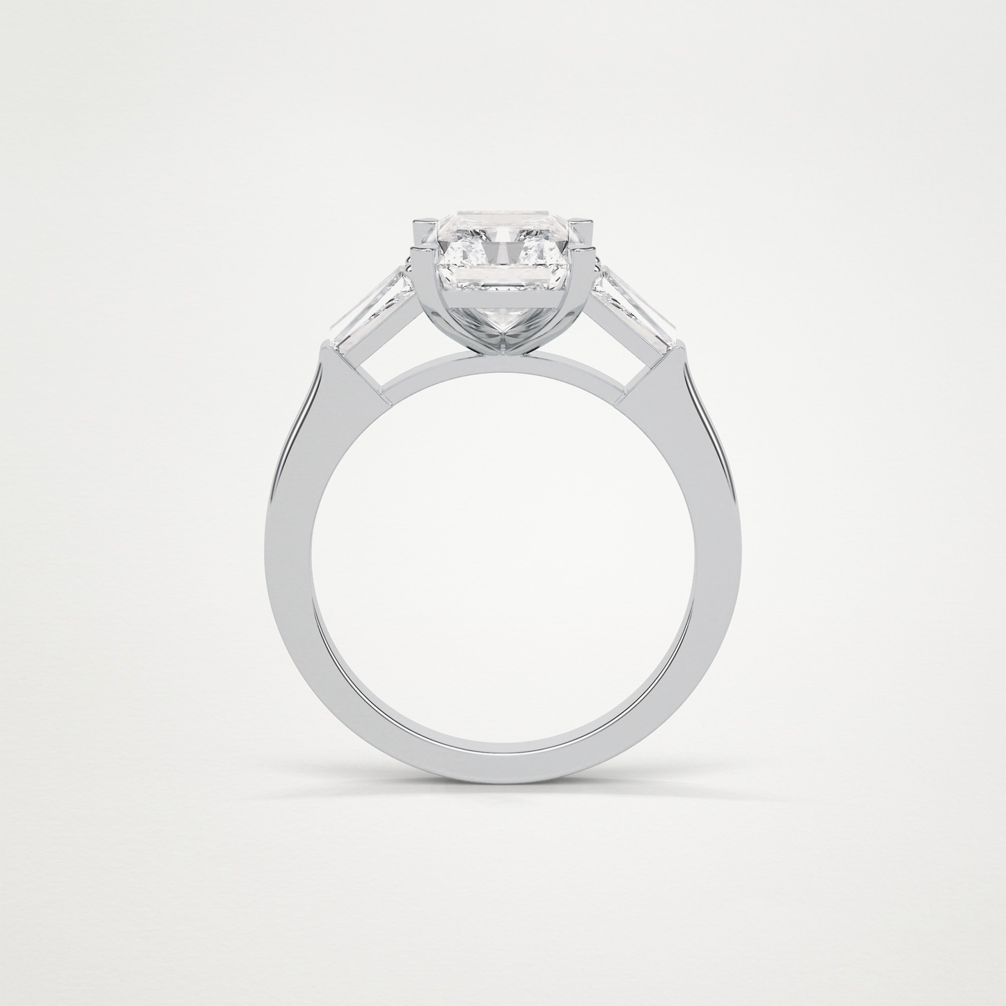 Radiant Three Stone Lab Grown Diamond Engagement Ring