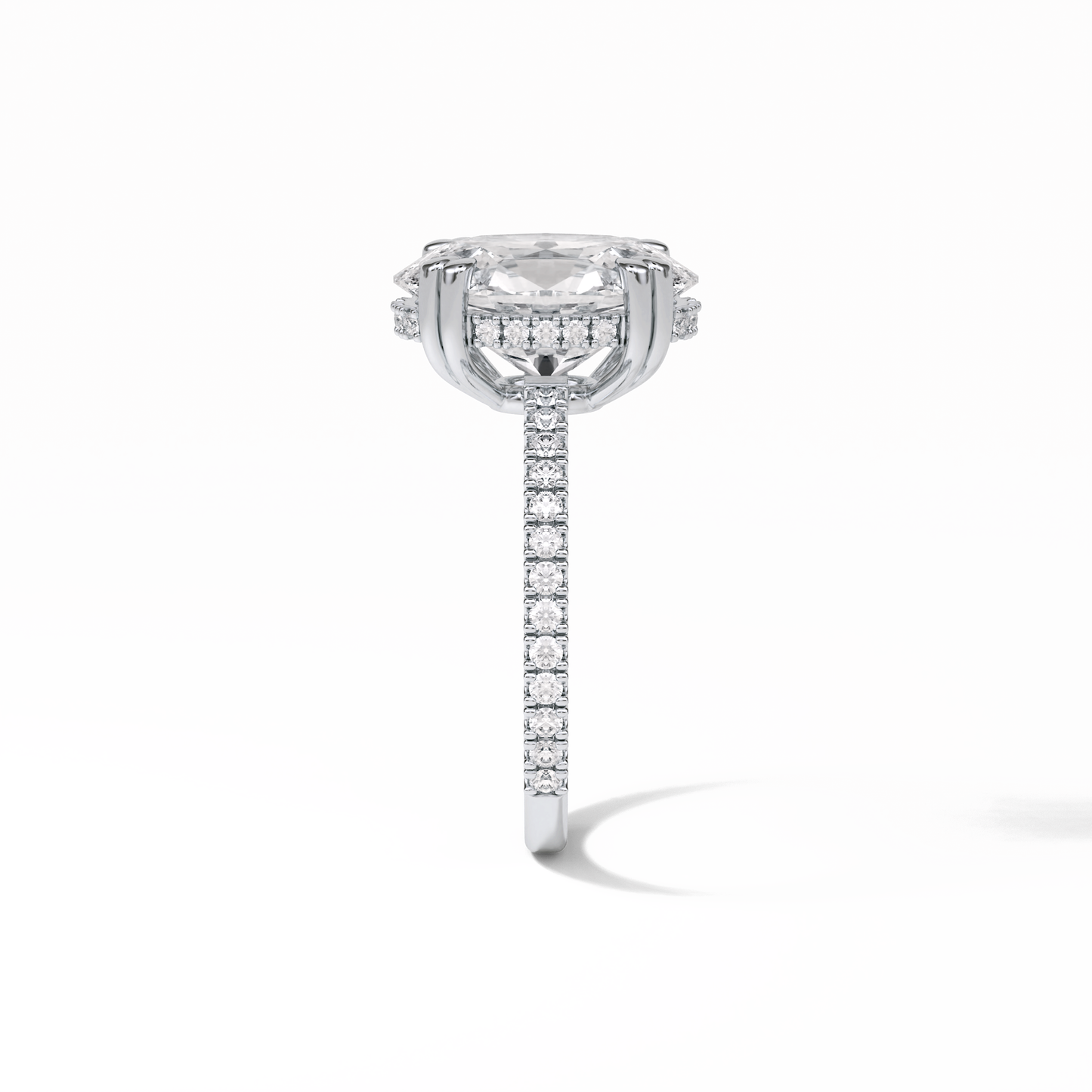 Oval Hidden Halo & Pave Lab Grown Diamond Engagement Ring