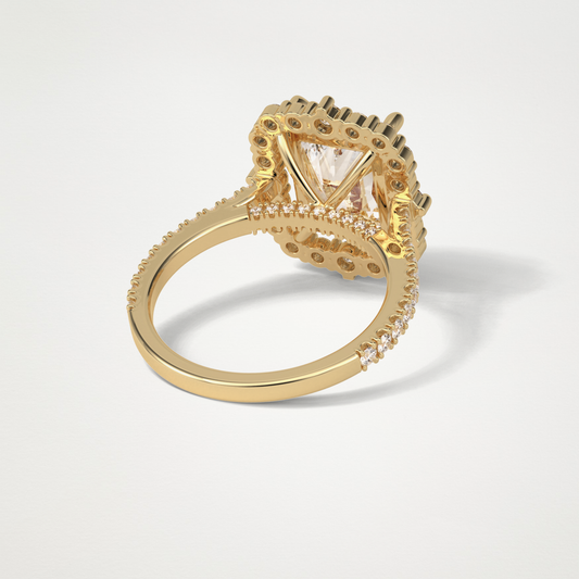 Radiant Halo & Pave Lab Grown Diamond Engagement Ring