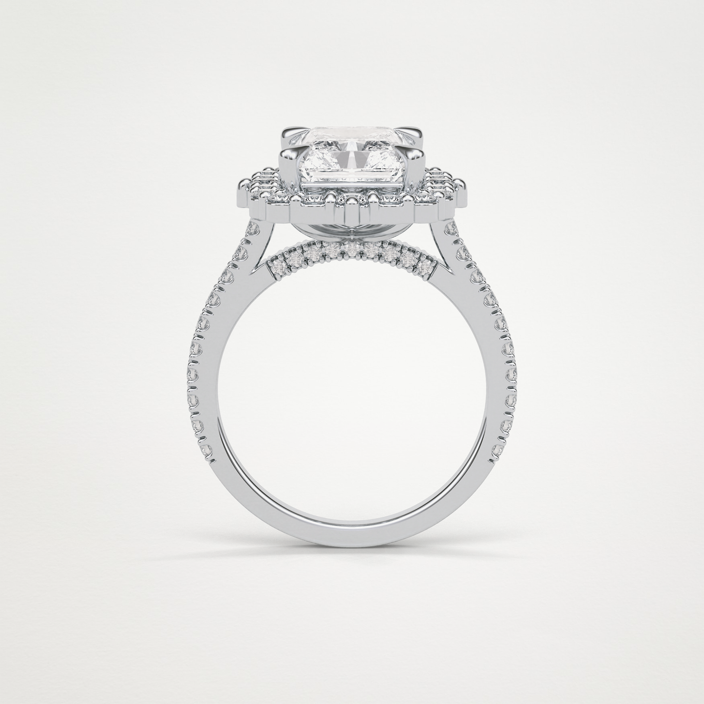 Radiant Halo & Pave Lab Grown Diamond Engagement Ring