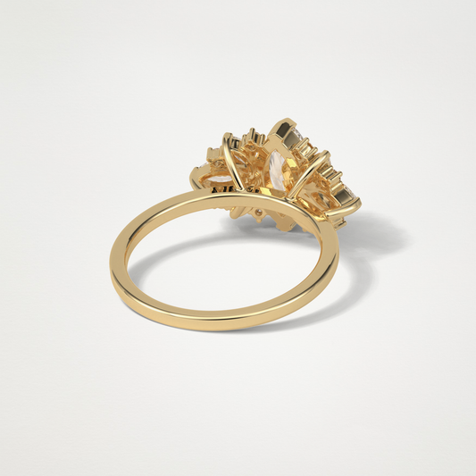 Marquise Cluster Lab Grown Diamond Engagement Ring