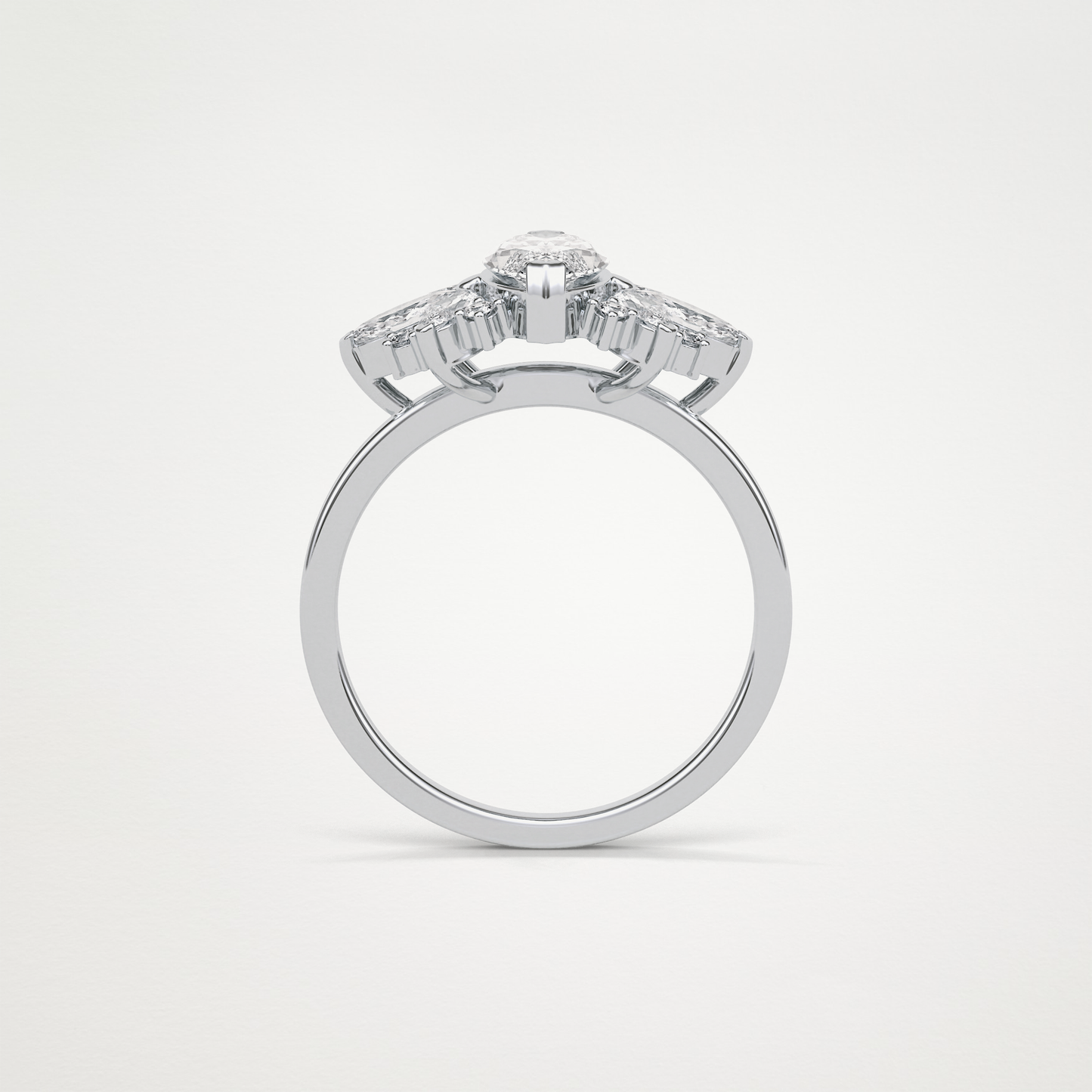 Marquise Cluster Lab Grown Diamond Engagement Ring