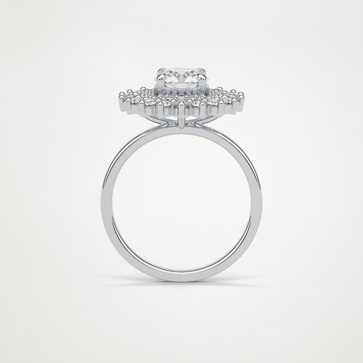 Round Double Halo Lab Grown Diamond Engagement Ring