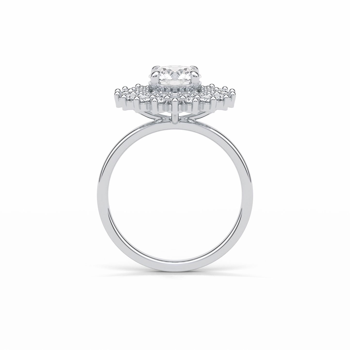Round Double Halo Lab Grown Diamond Engagement Ring